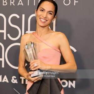 Elodie Yung Instagram - Thank you @criticschoice for honoring me with the breakthrough actress award last night ⭐️ 
@warnerbrostv 
@cleaningladyfox 
#ccacelebrations 
#celebrateaapicinema 
@armanibeauty 
Makeup @cedricjolivet 
Hair clariss rubenstein 
Dress @roberto_cavalli 
Jewelry @piaget