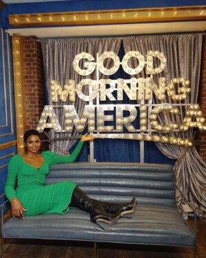 Emayatzy Corinealdi Instagram - Good Morning America! Thank you @goodmorningamerica for such a lovely early morning chat about @reasonabledoubthulu Ok, back to eatin and streamin! @reasonabledoubthulu  @onyxcollective @hulu