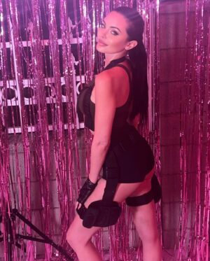 Emelina Adams Instagram - So happy Halloween week is over 💀 I didn’t even get pics in all my costumes 😂 which one was your favorite? 🎃🖤🧡🩸

Tan: @thebronzedcoconut_la