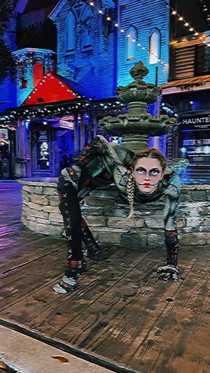 Emerald Gordon Wulf Instagram - If I keep posting #timburton content, one of these days he’s going to realize he needs me, right? @timburton @shapeshifterzco helping me live my creepy dreams. #contortion #contortionist #flexible #flexibility #creepy #creepypasta #voodoodoll #stunt #stuntdouble 
Do you think this is cute or creepy?