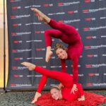Emerald Gordon Wulf Instagram – Not going to lie, getting the timing right on this took a few tries lol!! @goaryn was just so much fun to work with and I had a blast with her at @ted. Her speech gave me goosebumps! #contortion #contortionists #contortionist #flexfriday #flexible #flexibility  #acro #duocontortion #duoacro #duoacrobatics #partneryoga  #acroyoga