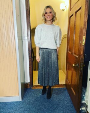 Emilia Fox Instagram - Thank you so much @ecademi.co for organising such a great evening last night with such a lovely audience. It is always a delight talking to @emeritusdavidwilson (he has a new insta address) and is always so fascinating hearing what he has to say. Thank you @irisfashion for letting me #borrow this beautiful sparkly skirt and jumper!