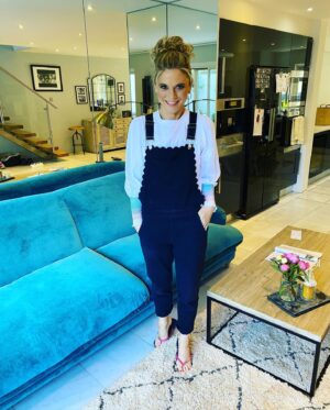 Emilia Fox Instagram - Thank you so much @wyselondon for letting me #borrow my fave summer dungarees and absolutely gorgeous smocked sleeve tee for work. #summermusthaves 🌈💗☀️🌈💗☀️🌈💗☀️