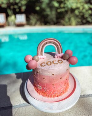 Emilie Ullerup Instagram - Our first double birthday weekend. It’s an honor to share it with the love of my life. You are 1. And we are one ✨ The most incredible cake made by my amazing friend @mirandafrigon