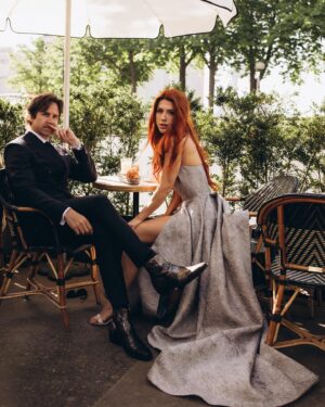 Emily Ashby Instagram - City of Love♥️ with my Babe for all Eternia. 

Thank you so much to @litvinjulia.photo for this dreamy shoot!! 
Dress & Suit Designed by the incredible @tommasocardullo 
#paris #parisfrance #parisvibes #parisphoto #parisphotography #cityoflove