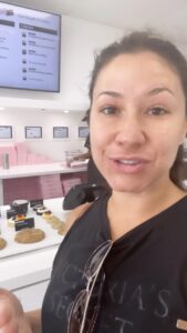 Emily Alexandra Guglielmo Instagram - 🍪 This was a true excitement to see a real @crumblcookies location ! • 6 new flavors each week • Chocolate chip is their staple cookie • 1 is cold & 5 are hot cookies 🍪Get their app so you can see the New Flavors each week at 8 pm EST ! They are Devine and Decadent 🚚@crumblcookies delivers to your door ~ hot, fresh, and ready to devour & indulge ! #cookiecrumble #cookie #delight