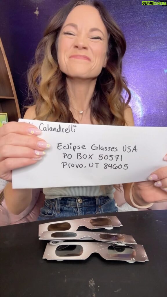 Emily Calandrelli Instagram - Here’s what you can do with your eclipse glasses! 👓 1) 💌mail them to @eclipse.glasses! US-made eclipse glasses can be mailed to: Eclipse Glasses USA PO BOX 50571 Provo, UT 84605 2) 🏃🏻‍♀️drop them off at a Warby Parker near you by April 30th. @astronomerswithoutbordersorg will pick them up and donate them to educators and families where an eclipse is happening 3) ♻️you could also recycle them: just take out the lenses (toss those in the trash) and recycle the cardboard! #solareclipse