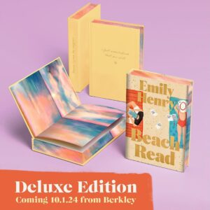 Emily Henry Instagram - JUST REVEALED: Check out the deluxe hardcover edition of @emilyhenrywrites’ breakout hit novel, #BeachRead — available October 1st! 💖

Millions fell in love with #BeachRead and the bestselling book solidified #EmilyHenry as rom-com royalty. The deluxe version features glitter on the jacket type, gold foil stamping that features a reader-favorite quote and stunning endpapers with a design that carries over to the stained edges of the pages. ✨🏖️📖

#bookstagram #bookrecommendations #books #bookclub #booklovers #gmabookclub