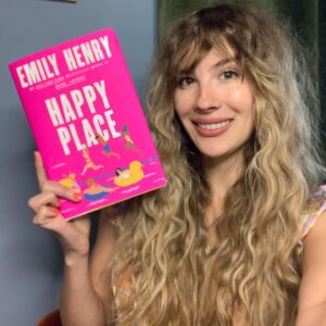 Emily Henry Instagram - One week until release and I’m freaking out honestly. Trying to channel my jitters directly into my hair. Wonder if by styling myself exactly as I did at 17 I’m helping manifest speak now (tv). Still some signed copies of happy place available for preorder via books a million.