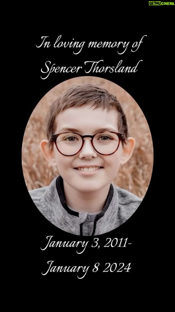 Emily Swallow Instagram - My heart is broken in sharing this news, but our warrior friend Spencer Thorsland left this world early Monday morning. I am better for having known him, and I hope that his story inspired and encouraged those of you who have been following. Spencer was only 13 years old, but his impact is proof that it’s not the number of years we’ve been that determine how we affect people; it is how we spend the time. @voicesagainstcancer put me in touch with Spencer in 2022 because he was such a fan of @themandalorian and they thought I’d be able to left his spirits while he was going through treatment for rhabdomyosarcoma. I quickly realized that I had a lot to learn from this foundling- he was a fighter, a giver, a wonderful creator and a wise soul. When he got the news in November that his cancer had resurfaced yet again and the doctors had reached the limits of their treatment options, he told me “Don’t worry. When I’m gone, I can be your guardian angel.” Spencer leaves behind a remarkable mom, dad, stepdad and five brothers. I am honored to have spent time with his family to witness their incredible hope and faith that, although Spencer is gone from this world, he is free from pain and they will all be reunited in a heaven that is devoid of suffering. Let’s honor Spencer and so many others who have left this world too early by offering a word of support and encouragement to someone who is dealing with difficulty on this #thisisthewaywednesday. Spencer’s funeral will be this Saturday and a livestream link will be provided. In lieu of flowers, a memorial has been established at the First National Bank (101 S Splitrock Blvd, Brandon, SD). Checks can be made to the Spencer Thorsland Memorial Fund. #bucketsoff #thisistheway #spencerthorslandday #rhabdo #pediatriccancer #givekidsavoice #forthefoundlings #thearmorer #themandalorian #cancersucks #guardianangel