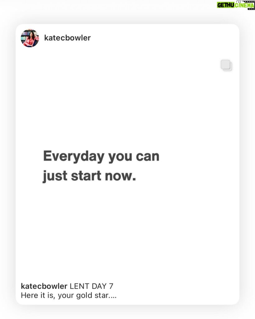 Emily Swallow Instagram - You are going to learn more about the inspiring, strong, compassionate @katecbowler in a future #thisisthewaywednesday…but for now I will just share the wonderful message she shared today. I, like so many people, struggle with fear that I won’t live up to my potential, worry that I’m not doing enough for people around me, obsession around how I could have made something go differently than it did and how everything would be perfect if it had 🤪. Our marvelous minds can really do us in if we let them. But the blue skies after days of heavy rain feel like they are reminding me of this very thing Kate is saying: “Start now.” What is something you are going to start anew today? Comment below so we can encourage you! 👇 #thisistheway #startnow #firstthingsfirst #newday #mindgames #thearmorer #emilyswallow #katecbowler