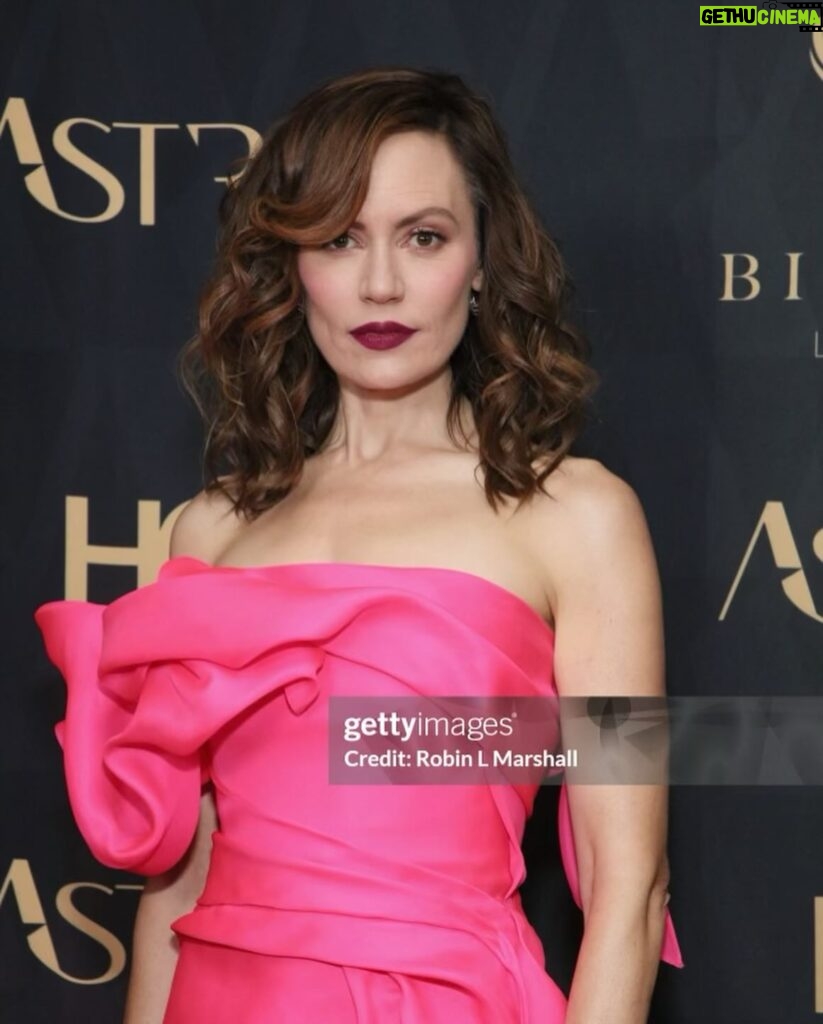 Emily Swallow Instagram - Red carpet photo dump. @hollywoodcreativealliance #astraawards I was nominated with some kick-ass ladies for Best Supporting Actress in a Streaming Drama Series for my work as The Armorer. Thank you to my glam team!!! It sure takes longer to get ready when you’re not covering your head with a helmet… Stylist: @stylebybek HMU: @dannidoesit Dress: @rubinsinger Shoes: @camillagabrieli Clutch: @lalingilondon Jewelry: @sterlingforever @rocklovejewelry @theofficialpandora Arm Candy: @chadkimball76