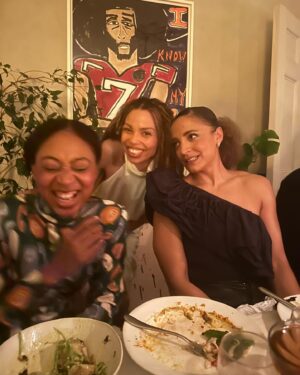 Emma Dabiri Instagram - I’m really bad at having parties for myself and generally prioritising celebrating special moments in my life. 

My birthday was approaching and I was stressing a bit about what to do. I was talking to my dear friend @robertdiament about it & as is so characteristic of his generosity he offered to host a birthday party for me in his beautiful home. 

I haven’t had a birthday party in 5 years and this was my first since leaving London… I was so touched my how many of my friends made the trip to the seaside to celebrate with me… the absolute icing on the cake was my gorgeous brilliant friend @fionaleahydesign offering to design a birthdayscape for me 🤯 I’ve been familiar with Fiona’s work for years and before I had ever met her was slightly obsessed with her ability to transform rooms into real life fairy tale scenes, the fact that she was also Irish was an additional bonus ! When I eventually met her IRL I also discovered that she was a top buzzer   the soundest of the sounders, beautiful, brilliant and kind. A real treasure! 

I love all of these people, so grateful to have you all in my life ! Anyone not pictured I’m so sorry, I don’t love you any less lol was having too much fun to take as many photos as I should, if you have any pls tag   also more pics of the table please 

Heart very full 😭

Thank you too to one of my favourite brands @oliviavonhalle for my beautiful birthday dress, I felt like a slinky minx in it hahaha 🤍🤍🤍
