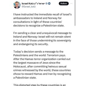 Emma Dabiri Instagram - Ireland recognises the state of Palestine !! (Trigger warning heartbreaking images of murdered Palestinians) 

Over the weekend I spoke at the European Writers Festival I was asked about how my Irishness informs my life and my writing. I said that no matter where I am in the world being Irish is my anchor but didn’t have time to expand too much on what that meant. 

Here’s an example. Irelands recognition of the Palestinian State reflects our own history, the formerly oppressed siding with the currently oppressed. I’ve never really felt more proud to be Irish, nor felt as strongly the necessity of that anchor ! I feel it now keenly in this context, living in the centre of empire, in the beating heart of Babylon where atrocity is normalised and defended everyday, where we are expected to fall in line compliantly and so many clearly do so. But as an Irish person “raised on songs   stories of heroes of renown” of freedom fighters, of steadfastness, of unimaginable bravery and integrity in the face of crushing colonial oppression, I know the difference between the coloniser and colonised and I know that the coloniser will employ the full force of their powerful propaganda machine to dehumanise the colonised and try to convince us that they deserve to be destroyed. 

Have included some images of the response to Irelands decision here too, 

Have also included some images of the daily slaughter being meted out upon Palestinian people…it’s beyond fucking disgusting…how anybody can justify, deny or entirely ignore what’s happening just beggars belief at this stage 
🇵🇸🇮🇪🇵🇸