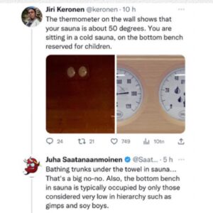 Emma Frans Instagram - Finska twitter är inte imponerade av Andrew Tates flexande i bastun