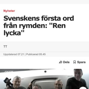 Emma Frans Instagram - Största som hänt sedan andra svensken i rymden