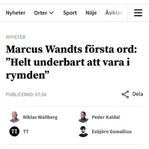 Emma Frans Instagram - Största som hänt sedan andra svensken i rymden