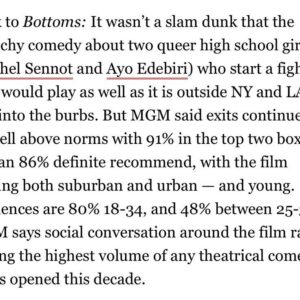 Emma Seligman Instagram - Attn all bottoms, tops, switches allies etc who saw our movie this past weekend. Thanks to ur horny asses Bottoms will play in even more theaters (1200 ) thank you so much!!! We love u