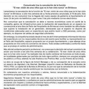 Emma Suárez Instagram - Las y los profesionales del mundo de la cultura denunciamos la censura que está atentando contra la libertad de expresión. Un derecho consolidado democráticamente en la Constitución.
Exigimos protección de nuestros derechos porque sin CULTURA no hay democracia.
#stopcensura