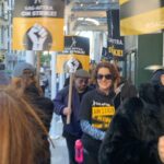 Emma Myles Instagram - Today was a wild turn out walking alongside our peers. Shout out to my bestie Jenna who looks exactly like Neve Campbell here, shout out to my face for summing up the vibe of how we all feel, and shout out to finally meeting my hero Radio Man. I can’t tell you how many times I’ve yelled “SCHOOL IS FOR FOOLS LOOK AT MEEEEE” out of context. It was a big day. The solidarity is unbelievably strong. I will always be proud to be an actor. And hopefully someday soon the studios will be proud to have us and give us a contract that reflects that. Until then, we’ll see you on the line. 📸 @gettyimages