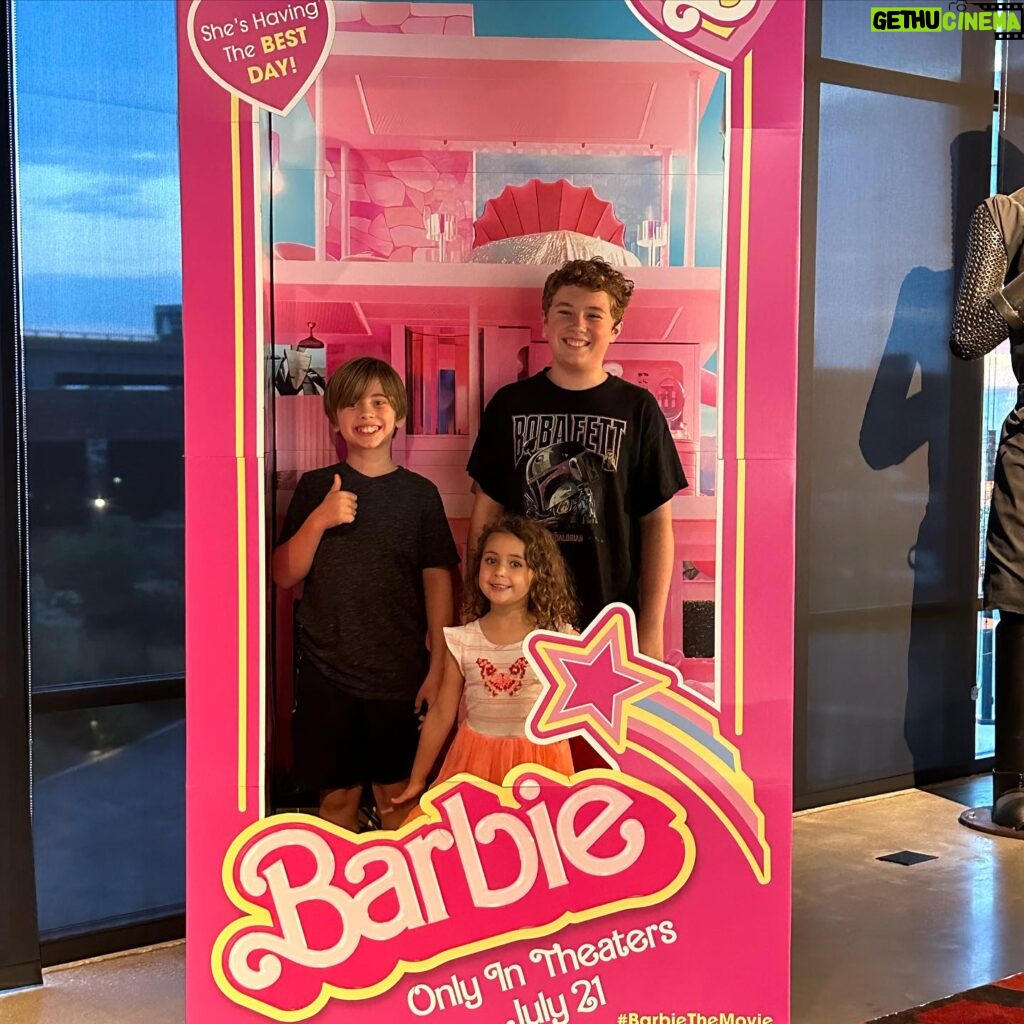 Emme Rylan Instagram - We saw the Teenage Mutant Ninja Turtles tonight but the boys were willing to pose in the Barbie box to make me FEEL like we were going to see the Barbie movie. 😂