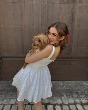 Emmy Perry Instagram - Today, on #adoptashelterpet day, I’m celebrating with my sweet rescue pup—who, in truth, rescued me. His unconditional love lifts me up during my lowest moments, and his joyful presence brings light into my darkest days. He’s not just a pet; he’s a radiant source of endless love and happiness. Adopting him wasn’t just saving a life; it was gaining a best friend. ❤️❤️❤️❤️