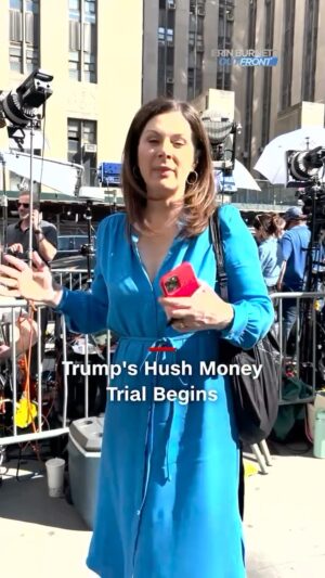 Erin Burnett Instagram - Erin Burnett is outside the courthouse as Trump’s historic hush money trial begins. #cnn #trump #hushmoney #court