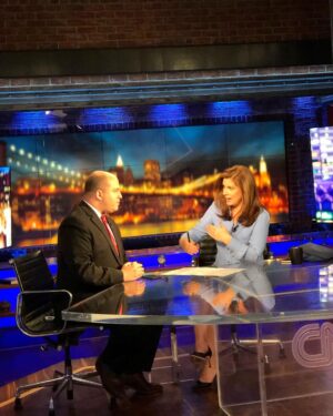 Erin Burnett Instagram - Guest @brianstelter goes #OutFront with @erinburnett this evening to discuss @CNN’s lawsuit against the President and the White House