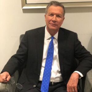 Erin Burnett Instagram - Great having @johnkasich with us in New York for the show tonight. 
The former Ohio Governor offered his insights on everything from RNC Chairwoman Ronna Romney McDaniel suggesting any Republican to challenge the President in the primary would "lose horribly," to Donald Trump's relationship with Kim Jong Un. 
On the President backing the North Korean leader as it pertains to the death of Ohio native Otto Warmbier, Kasich called it "inexcusable" and "ridiculous."