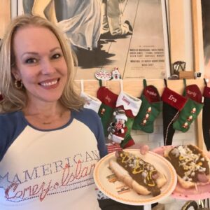 Erin Cummings Instagram - Wherever we are for Christmas, a little Detroit is always in our hearts and in our bellies! My fantabulous sister from another mister, Grace Keros, owner of the famed and original @AmericanConeyIsland, sent us one of her famous “Coney Kits,” as part of our delicious Christmas tradition. To all my friends and family in Detroit, I love and miss you! #Detroit