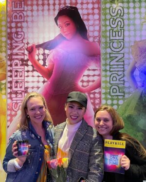 Erin Cummings Instagram - She’s so lucky…. 🎶 

It is beyond thrilling to have played a small part in bringing ONCE UPON A ONE MORE TIME to the Broadway stage! 

The show is funny, heartfelt, and dance-in-your-seat FUN! This is still just previews - I can only imagine how it’s going to get even better by opening night on June 22. 

Get your tickets now to see this fantastic show - we are so proud!!

Thank you to show producer @courtneysheinmel, for bringing us on board and for always being up to take cheesy photos with me! Thank you @ashleychiuchiu (“Sleeping Beauty”) for being so lovely and kind to us two dweebs after a killer performance 👸🏻

See you opening night!! 

#Broadway #BritneySpears #Musical