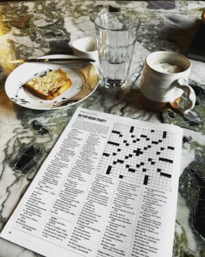 Erin Daniels Instagram - If you know me, you know I’m a crossword puzzle fanatic. Like, obsessed. And the Sunday @nytcrosswords is my favorite. On paper, in the magazine. Meditative and satisfying. Cannot do anything else before I get into this.