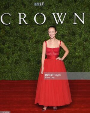 Erin Doherty Instagram - Blimey heck what a week. These gorgeous lot made this happen 
@mrfabioimmediato (stylist)
@lizpughmakeupartist (makeup)
@naradkutowaroo (hair)
@dolcegabbana @aspreylondon @gettyimages 
#thecrown #netflix #mental