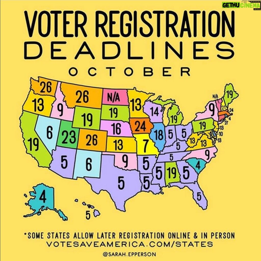 Erin Richards Instagram - Voting registration deadlines!! #vote