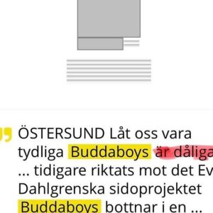 Eva Dahlgren Instagram - Redan innan vi släppte vårt album var vi sågade. Vi hade ett fånigt bandnamn, skrev dåliga låtar och usla texter, spelade dåligt, hade fel mikrofoner och enligt Sveriges alla musikrecensent så var min karriär nu över. Vi gjorde en skandinavienturné. Det kom inte så mycket folk…såklart…det fanns inga digitala medier…fick man usla recensioner så var man som död…Luften gick liksom ur oss… Greta sålde sina trummor…och ingen på skivbolaget brydde sig ens om att lägga upp albumet digitalt när det var dags för det stora formatbytet från cd till appar…men nu så ..20 år senare typ…nu kan du lyssna på detta fruktansvärda album hur mycket som helst…och vi Mija, Greta och jag träffades häromkvällen och skrattade mycket åt alla minnen och började fundera på om vi inte skulle ta och göra en spelning ändå…kanske tiden hunnit ifatt oss…kanske en tjejtrio inte är så farligt längre…kanske har det blivit bättre här i framtiden…lyssna..länk i bio … Buddaboys - Lost Peoples Area