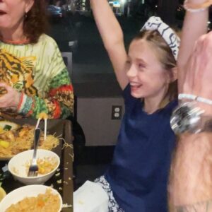 Eva Amurri Martino Instagram - A night filled with Blended Family Joy, in honor of our family’s vibrant Caboose! 🥳♥️

Kyle grew up going to Sakura in Westport for every birthday celebration, and now we do it too with our kiddos! And now we have so many more seats filled than we did four years ago 🥹🥰 

I’m really grateful for my family. It’s not traditional, and it’s certainly not always easy or simple- but it’s perfect for us and it’s healing me in so many ways I didn’t expect. 

Here’s to doing what makes you happier, even if some people don’t understand it! 

#blendedfamily #lifeafterdivorce #modernfamily #momlife #hibachi