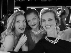 Eva Herzigová Instagram - Congratulation Caroline Scheufele on your beautiful ART event launching your new designs not only in jewelery but also stunning couture dresses. Your so talented! ❤️ Caroline’s couture is born! 
@chopard @festivaldecannes 
Thank you my glam team @ttmakarova @bentalbott @clementlomellini @dmanagementgroup