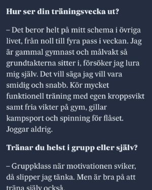 Eva Röse Instagram - Stay focused. Delar lite träningstips till alla som egentligen inte orkar.
Bästa tipset är som vanligt att gå ut om ni kan. För er som är sjuka,skadade eller just nu oförmögna. Håll ut. Tappa inte inte hoppet. Syrenerna blommar och ibland får det vara gott så. Heja alla som kämpar. @svenskadagbladet  foto: @jstenrsn #mäktet