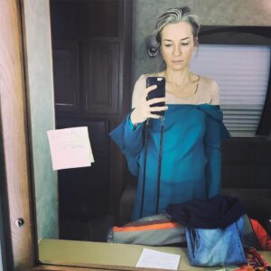 Ever Carradine Instagram - I just saw that The Handmaid’s Tale premiered seven years ago today, so here are some of my pictures from season one. 1 is the first flight to Toronto, with very little clue what an incredible show I had just joined. 2 my kid at TJs the night before that flight (he’s now almost 9). 3 My first hotel room that was bigger than my first apartment and I was certain someone had made a terrible mistake giving me the room key. 4 The women’s march with @yvonnestrahovski because when we started filming Obama was still the president! 5 Trying to stay warm shooting exteriors in Toronto. 6 Obligatory trailer door picture. 7 First day filming with my fake husband and forever real life friend @bigskunks (call transpo). 8 My actual first day of filming was giving fake fake birth to baby Angela while @madbrew did the heavy lifting of faking a real birth. 8 Almost crashed many times seeing the billboards around Los Angeles and trying to get the perfect shot. 10 The premier. #nolitetebastardescarborundorum indeed. #handmaidstale #7years #feelslikeyesterday #flashbackfriday #vote @handmaidsonhulu