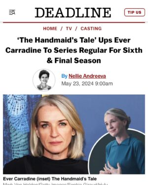 Ever Carradine Instagram - After five seasons of dating, we finally tied the knot! Praise Be! Thank you to our incredible writers for the gift that is Naomi Putnam (Naomi Lawrence!). I cannot wait to see what you have planned for her in our final season. Thank you @thegershagency and @questeandm for all of your hard work and last but not least, thank you to the GOAT @gimletschneider for always going above and beyond. Grateful is an understatement. #praisebe #handmaidstale @handmaidsonhulu