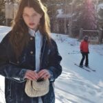 Ever Anderson Instagram - Thank you @miumiu gifting me the gorgeous Wander Bag along with the mini baby version!! Miu Miu x the great outdoors ❄️ #miumiu #miumiuholiday #ad #chrisbrennerphoto