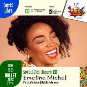Fabienne Colas Instagram - #SelfieTime? Bon dimanche!!! Dire que le 17e @festivalhaitienfolie ouvre dès ce lundi 24 juillet et se poursuit jusqu'au dimanche 30 juillet 2023 à #Montreal. 

Ne manquez pas cette belle programmation: HaitiEnFolie.com #HEF23 

Merci @td_canada pour toute cette confiance.

Youn di lòt! Map tann nou tout pou nal fè yon bèl fèt ansanm!!!