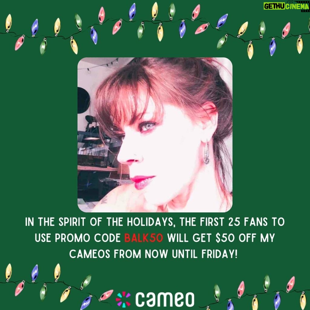 Fairuza Balk Instagram - All #cameo orders between now and midday on Friday, will be sent before Christmas ♥️🎄xxF