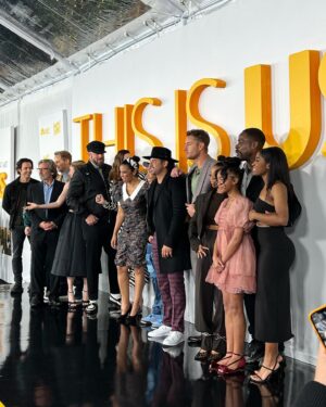 Faithe Herman Instagram - This Is Us Season 6 Premier Party.  It's been 2 yrs almost since we were together. @nbcthisisus rolled out the black carpet for us. 💛  #ThisIsUs  Thank you Ms Renee & Ms Rodnikia my GLAM SQUAD for always piecing everything together so effortlessly 🥰 & Mr @icontips for your watchful eye on my fashion choices 😉. Love you all ! 
.
.
MUA @reneeloizmakeup 
Hair @ce_dues_a1 
Dress @joyfolie 
Shoes @joyfolie