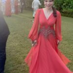 Farahdhiya Instagram - Back in Johor for only 1 night with my beautiful plus 1 @sarabella 🧡 My gorgeous burnt orange dress is from @houseoflelaempire Thank you 🧡