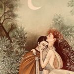 Farnaz Shetty Instagram - “Oil on Canvas “ Love and Fantasy . Tried my hands on oil colours for the first time I think by far it’s one of the best medium . . . . . . Recreated this art Not for sale Only for passion ⚛️ . . . . . . . . . . #recreate #oilpainting #oiloncanvas #practice #lovers #divine #excellence #paintings #paintingoftheday #paint #vintage #frame #artwork #artistsoninstagram #art #passion #proffession #persueyourpassion #colours #warmcolours #coolcolours #richcolor