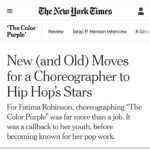 Fatima Robinson Instagram - Thank you @nytimes for recognizing this movie and all the hard work that goes into what we do. You will do yourself a disservice by not seeing this film in the theaters and I can’t wait to watch it with my grandchildren one day 💜
