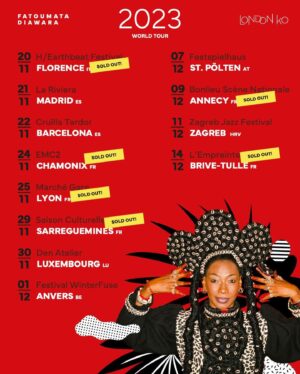 Fatoumata Diawara Instagram - Wishing you all a great day!!! More dates to come soon! Loveeeeee ❤️❤️❤️❤️🙏🏾!