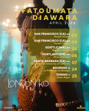 Fatoumata Diawara Instagram - Hi everyone! I am beyond happy to announce the first dates of my worldwide tour with you all ♥️🙏🏿 can't wait to see you soon !! much loveeeee 🎸🙏🏿♥️💫✊🏿