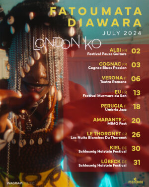 Fatoumata Diawara Instagram - Hi everyone! I am beyond happy to announce the first dates of my worldwide tour with you all ♥️🙏🏿 can't wait to see you soon !! much loveeeee 🎸🙏🏿♥️💫✊🏿